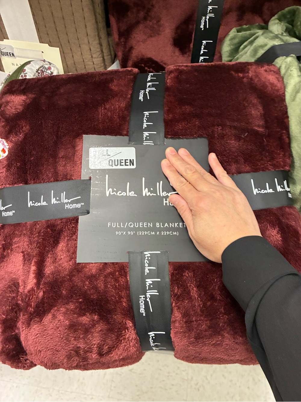 Nicole Miller Plush Full/Queen Blanket - Deep Wine